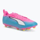 Children's football boots PUMA Ultra 6 Play FG/AG Jr poison pink/puma wht/sun stream/bright aqua/puma blk