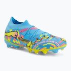 Football boots PUMA Future 9 Match Advanced Level FG/AG puma white/blue glimmer/pink glimmer/yellow alert