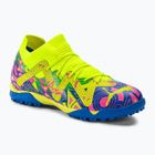 PUMA Future Match Energy TT + Mid Jr children's football boots ultra blue/yellow alert/luminous pink