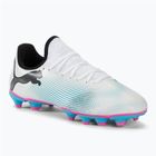 Children's football boots PUMA Future 7 Play FG/AG puma white/puma black/poison pink