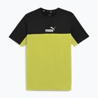 Men's PUMA ESS+ Block Tee puma black/lime sheen