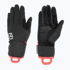 Women's Ski Gloves ORTOVOX Fleece Grid Cover black raven