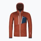 Men's ORTOVOX Fleece Grid Hoody clay orange sweatshirt