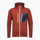 Men's ORTOVOX Fleece Grid Hoody clay orange sweatshirt