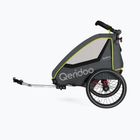 Qeridoo Qupa 2 two-person bike trailer grey-yellow Q-QUP2-22-LI