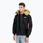 Alpha Industries men's 45/P Hooded Custom Bomber black/reflective jacket
