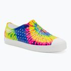 Native Jefferson Print children's trainers shell white/shell white/neon multi tie dye