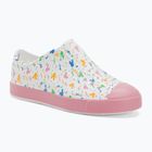 Native Jefferson Print Disney Jr children's trainers shell white/princess pink/pastel white confetti