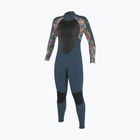 Children's wetsuit O'Neill Girls Epic 4/3 Back Zip Full copen blue/painted tropics/copen blue