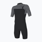 Men's swimming wetsuit O'Neill Hammer 2mm Chest Zip SS Spring IS6 tempered steel/smoke/smoke