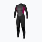 Women's swimming wetsuit O'Neill Reactor-2 3/2 Back Zip Full J18 black/punk pink