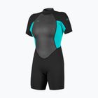 Women's swimming wetsuit O'Neill Reactor-2 2mm Back Zip SS Spring IS7 black/light aqua