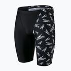 Men's Speedo Allover V-Cut Jummer swimwear F392 black and white 09735F392