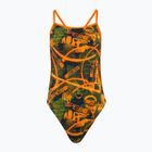 Speedo women's one-piece swimsuit Allover Vback salso / black / olive