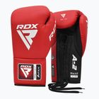 RDX Apex Competition Fight Lace Up Boxing Gloves red