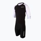 Men's ZONE3 Lava Long Distance Full Zip Aero Suit triathlon suit black/white/red