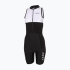 Women's triathlon suit ZONE3 Lava Long Distance Trisuit black/white/green