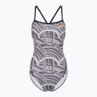 Women's one-piece swimsuit ZONE3 Kona Speed Strap Back tribal print/black/ white/orange