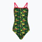 Women's one-piece swimsuit ZONE3 High Jazz 3.0 Strap Back khaki