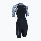 Women's triathlon suit ZONE3 Lava Short Sleeve Trisuit white/gravel