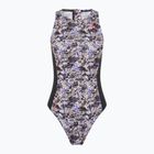 Women's one-piece swimsuit ZONE3 Pacific Koa High Neck black/green