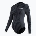 Women's one-piece swimsuit ZONE3 Yulex black/grey