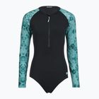 Women's one-piece swimsuit ZONE3 Long Sleeve teal tie dye
