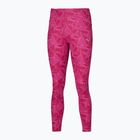 Women's running leggings Mizuno 7/8 Printed pink peacock