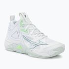 Women's volleyball shoes Mizuno Wave Momentum 3 Mid white/glacial/pantinagreen