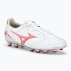 Men's Mizuno Morelia Neo IV Pro MD football boots white/ radiant red/ hot coral