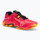 Mizuno Wave Lightning Z8 volleyball shoes radiant red/ white/ carrot curl