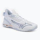 Women's handball shoes Mizuno Wave Mirage 5 white/navy peony/peach parfait