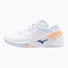 Women's handball shoes Mizuno Wave Stealth Neo white/navy peony/peach parfait