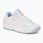 Women's volleyball shoes Mizuno Cyclone Speed 4 white/peach parfait/halogen blue