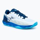 Mizuno Wave Enforce Court CC tennis shoes white/estate blue/river blue