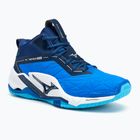 Men's handball shoes Mizuno Wave Stealth Neo 2 Mid mugen blue/white/estate blue