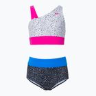 Nike Water Dots Asymmetrical children's two-piece swimsuit white and black NESSC725-001