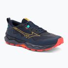 Men's running shoes Mizuno Wave Daichi 9 baritone blue/citrus/fiery coral 2