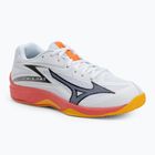 Mizuno Thunder Blade Z white/fiery coral 2/citrus volleyball shoe