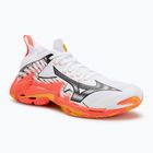 Mizuno Wave Lightning Neo 3 white/fiery coral 2/citrus volleyball shoes