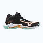 Mizuno Wave Lightning Z8 Mid volleyball shoes black/tangelo/ice green