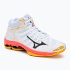 Volleyball shoes Mizuno Wave Voltage 2 Mid white/fiery coral 2/citrus