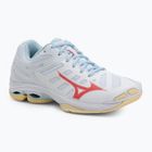 Women's volleyball shoes Mizuno Wave Voltage 2 white/calypso coral/pale banana