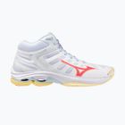 Women's volleyball shoes Mizuno Wave Voltage 2 Mid white/calypso coral/pale banana