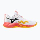 Mizuno Wave Momentum Pro volleyball shoes white/fiery coral 2/citrus