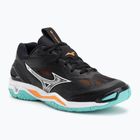 Mizuno Wave Stealth 6 handball shoes black/tangelo/ice green
