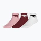 Socks Mizuno Training Mid With Line 3 pairs pinkesque/lava falls/white