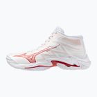 Women's volleyball shoes Mizuno Wave Lightning Elite Mid white/rose elegance/lava falls