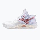 Women's volleyball shoes Mizuno Wave Momentum Elite Mid white/rose elegance/lava falls