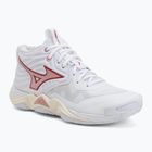 Women's volleyball shoes Mizuno Wave Momentum Elite Mid white/rose elegance/lava falls